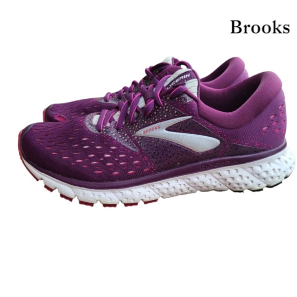 Brooks Shoes - Brooks Glycerin 16 Athletic Tennis Shoe Running Jog Walk Red Wine Maroon Women 9